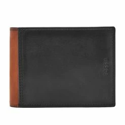 Best deal 🌟 Fossil Men's Taren Brown/Black Leather International Traveler Wallet 🔔