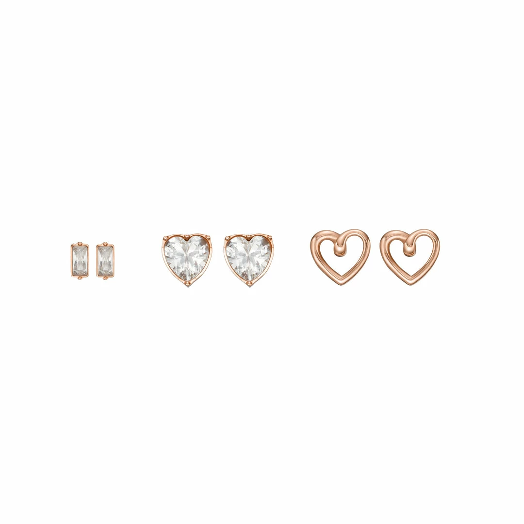 New π Fossil π© Women's Rose Gold-Tone Stainless Steel Heart Earrings Gift Set π 3 New π Fossil π© Women's Rose Gold-Tone Stainless Steel Heart Earrings Gift Set π