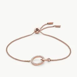 Best Pirce β€οΈ Fossil π© Women's Rose Gold Stainless Steel Chain Bracelet π