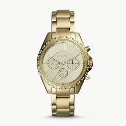 Deals 💯 Fossil 👩 Women's Modern Courier Chronograph, Gold-Tone Stainless Steel ⌚ Watch 🎉
