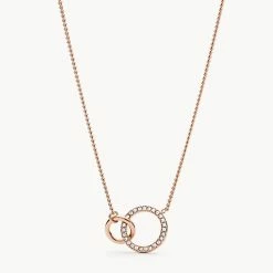 Flash Sale ✔️ Fossil 👩 Women's Rose Gold Stainless Steel Pendant Necklace ⭐
