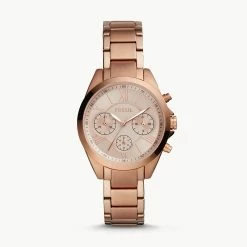 Hot Sale β Fossil π© Women's Modern Courier Midsize Chronograph, Rose Gold-Tone Stainless Steel β Watch π€©