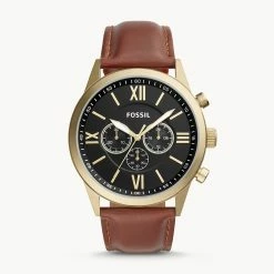 Promo ⭐ Fossil Men's Flynn Chronograph, Gold-Tone Stainless Steel ⌚ Watch 🥰