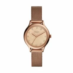 Cheapest ❤️ Fossil 👩 Women's Laney Three-Hand, Rose Gold-Tone Stainless Steel ⌚ Watch 🔥