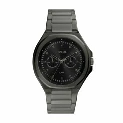 Promo 👍 Fossil Men's Evanston Multifunction, Gunmetal-Tone Stainless Steel ⌚ Watch 👍