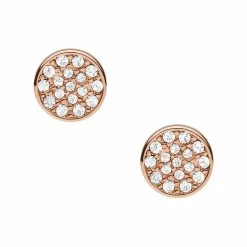 Promo 👍 Fossil Earring 👩 Women's Rose Gold Brass Stud Earring 🎁