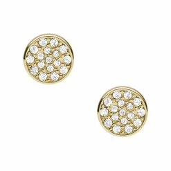 New 😉 Fossil Earring 👩 Women's Gold Brass Stud Earring ⌛