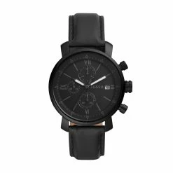 Budget 👏 Fossil Men's Rhett Chronograph, Black-Tone Stainless Steel ⌚ Watch 😉
