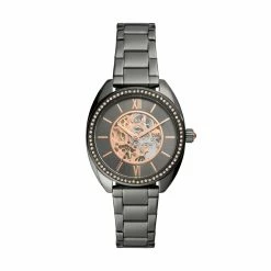 Hot Sale β€οΈ Fossil π© Women's Vale Automatic, Gunmetal-Tone Stainless Steel β Watch π₯°